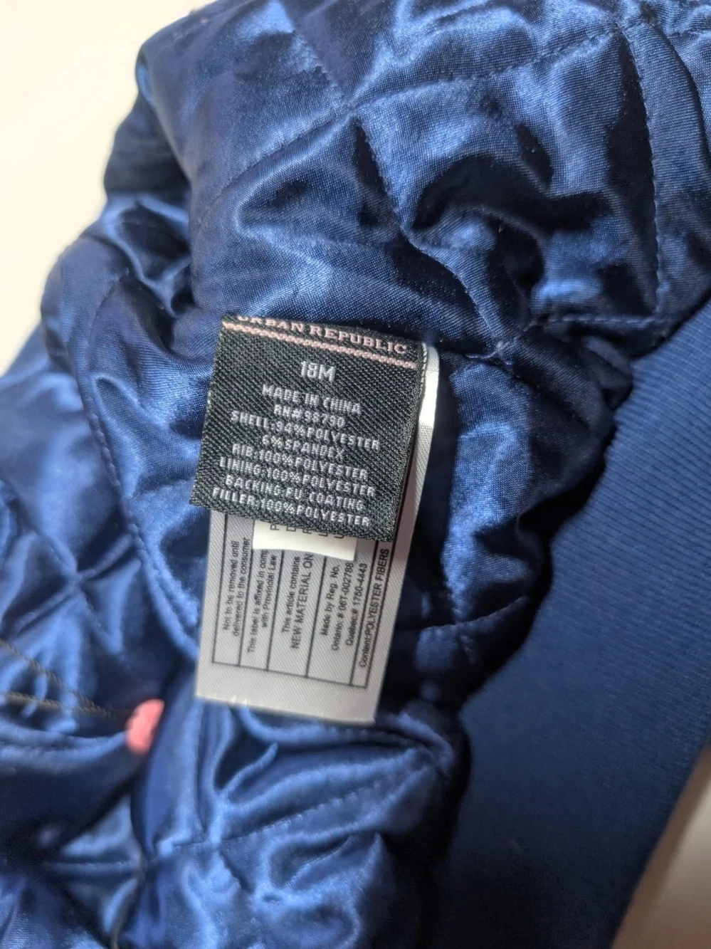 Urban Republic Navy Velvet Bomber Jacket 18 Months